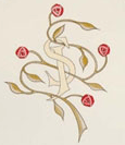 Rose monogram invitation
